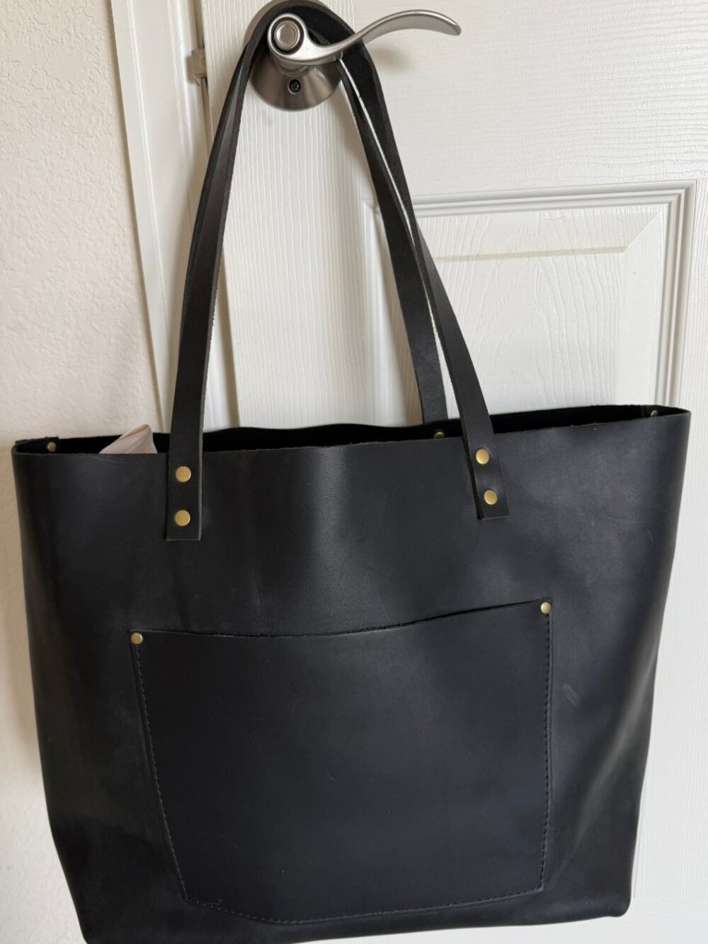 Portland Leather Oversized Tote Black